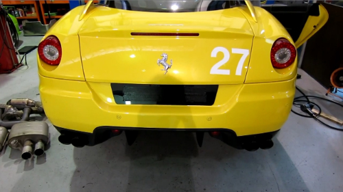 Preview - IPE Innotech Ferrari 599 GTB start up and revving with valve open